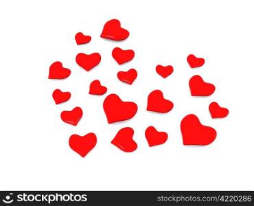 many hearts as big heart. 3d valentine