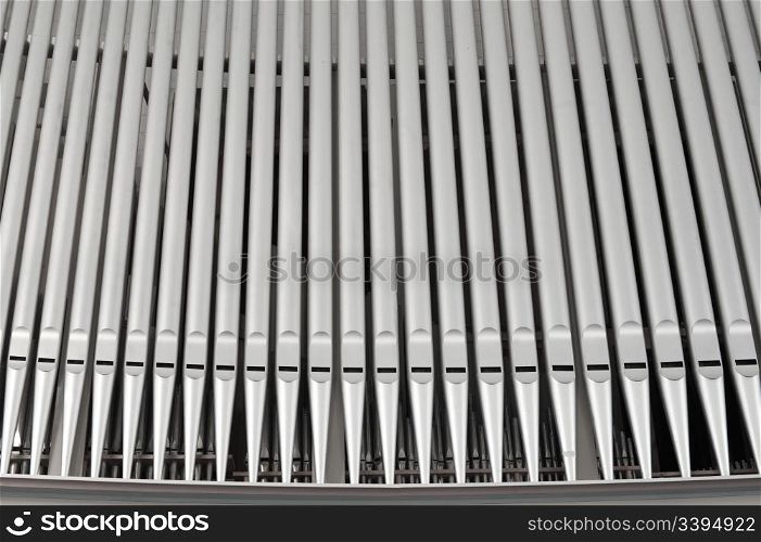 many metal pipes - a component of an organ