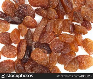 Many raisins isolated on a white background
