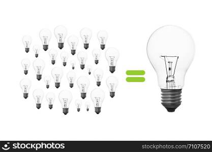 Many small light bulbs together, it&rsquo;s mean to many small thinking together, then become to the great thinking