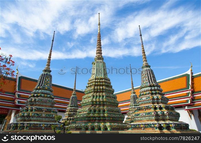 Many small pagoda Pagoda inside the temple.