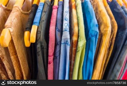 Many summer dresses in various colors