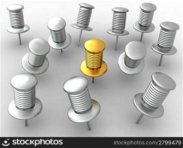 Many thumbsticks on white isolated background. 3d