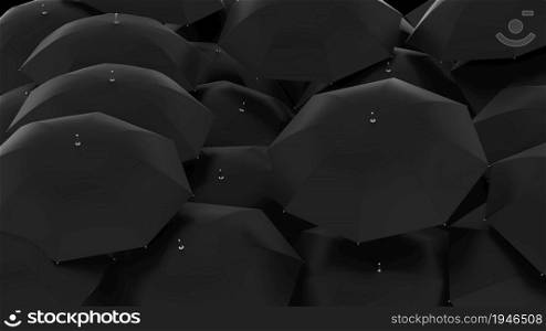 Many umbrellas. 3d illustration