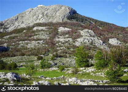 Maosoleum of Petar Negushy on the top of Lovcen mount in Montenegro
