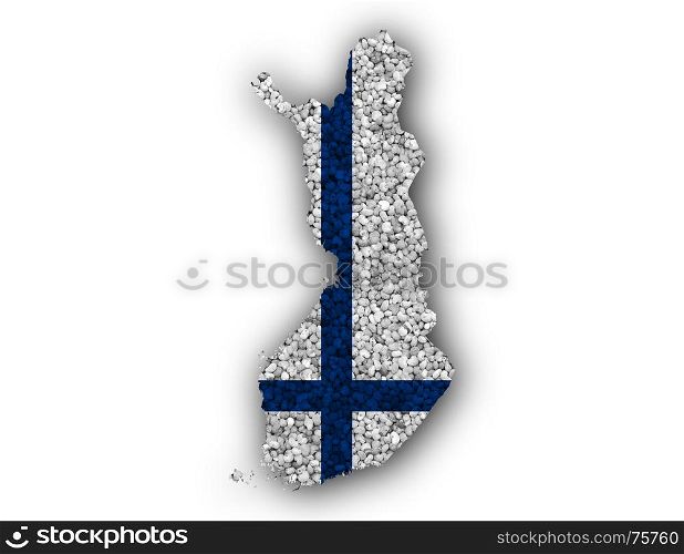 Map and flag of Finland