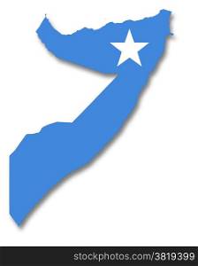 Map and flag of Somalia