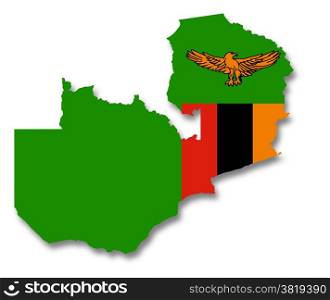 Map and flag of Zambia