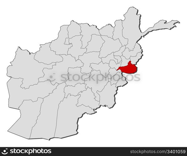 Map of Afghanistan, Nangarhar highlighted. Political map of Afghanistan ...