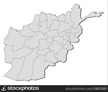 Map of Afghanistan. Political map of Afghanistan with the several provinces.