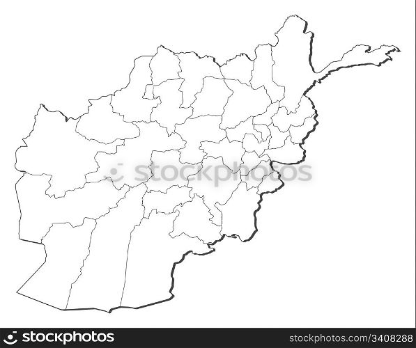 Map of Afghanistan. Political map of Afghanistan with the several provinces.