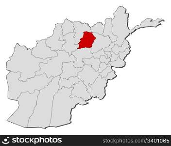 Map of Afghanistan, Samangan highlighted. Political map of Afghanistan with the several provinces where Samangan is highlighted.