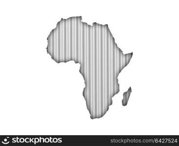 Map of Africa on corrugated iron