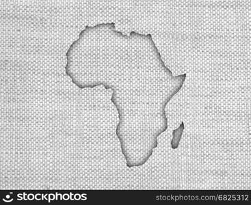 Map of Africa on old linen