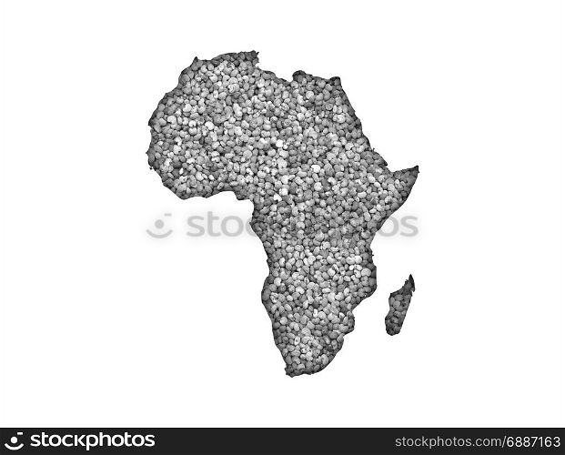 Map of Africa on poppy seeds