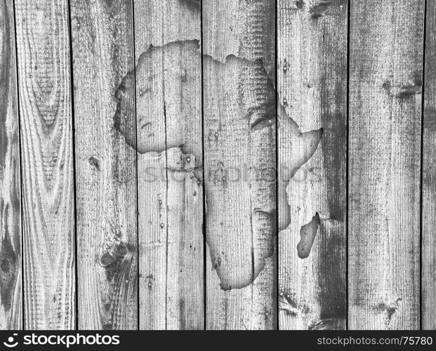 Map of Africa on weathered wood