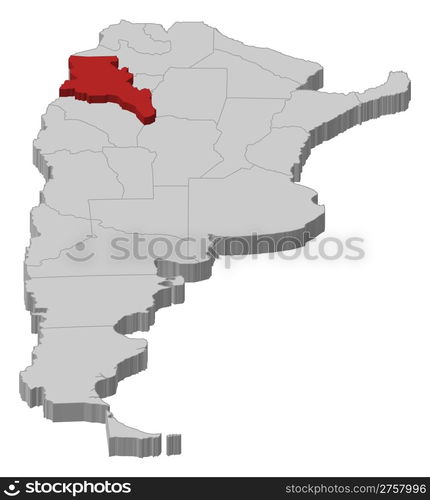 Map of Argentina, Catamarca highlighted. Political map of Argentina ...