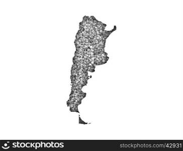 Map of Argentina on poppy seeds