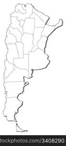 Map of Argentina. Political map of Argentia with the several provinces.