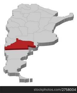 Map of Argentina, Rio Negro highlighted. Political map of Argentina with the several provinces where Rio Negro is highlighted.