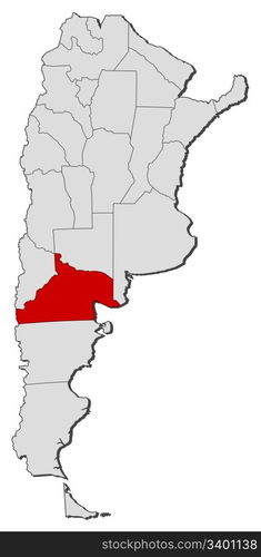 Map of Argentina, Rio Negro highlighted. Political map of Argentina ...