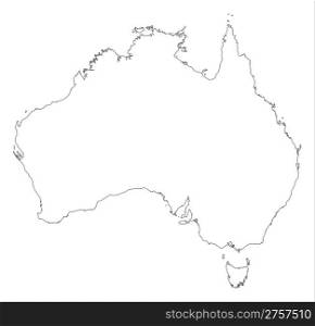 Map of Australia. Political map of Australia with the several states.