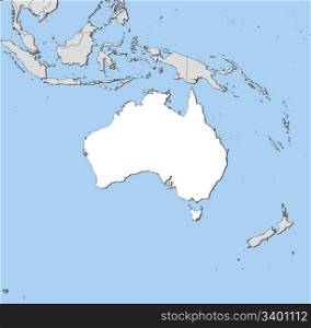 Map of Australia. Political map of Australia with the several states.