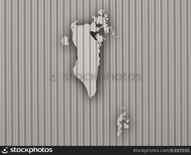 Map of Bahrain on corrugated iron