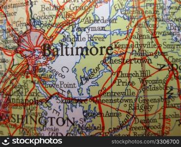 Map of Baltimore, Maryland