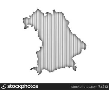 Map of Bavaria on corrugated iron