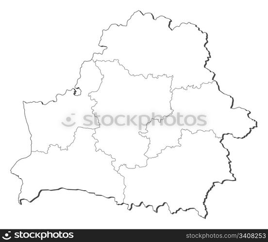 Map of Belarus. Political map of Belarus with the several provinces ...