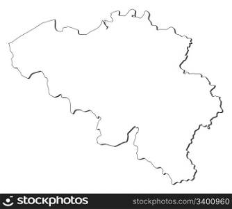 Map of Belgium. Political map of Belgium with the several states.