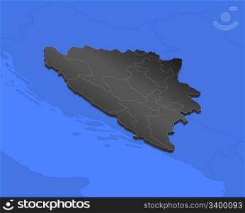 Map of Bosnia and Herzegovina. Political map of Bosnia and Herzegovina with the several cantons.