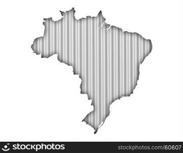 Map of Brazil on corrugated iron