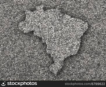Map of Brazil on poppy seeds
