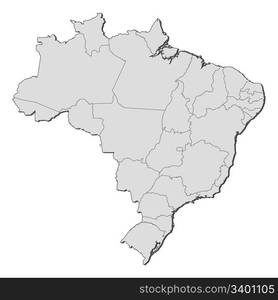 Map of Brazil. Political map of Brazil with the several states.