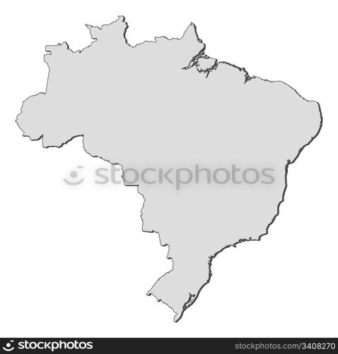 Map of Brazil. Political map of Brazil with the several states.