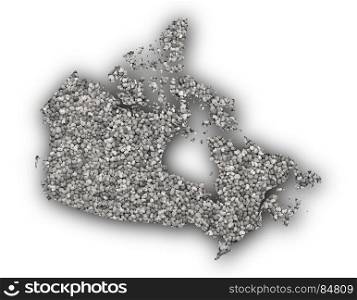 Map of Canada on poppy seeds