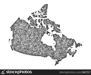 Map of Canada on poppy seeds