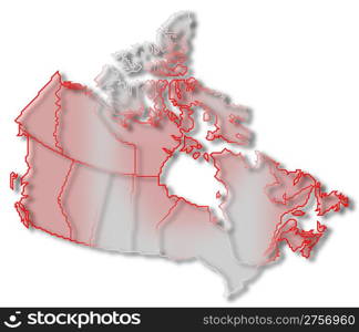 Map of Canada. Political map of Canada with the several provinces.