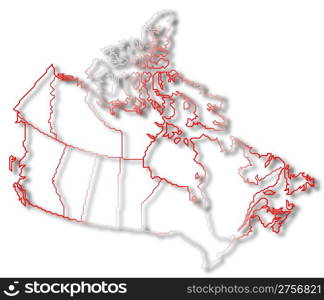 Map of Canada, Prince Edward Island highlighted. Political map of Canada with the several provinces where Prince Edward Island is highlighted.