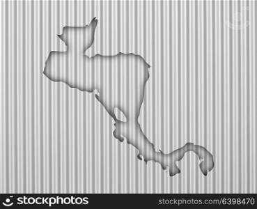 Map of Central America on corrugated iron