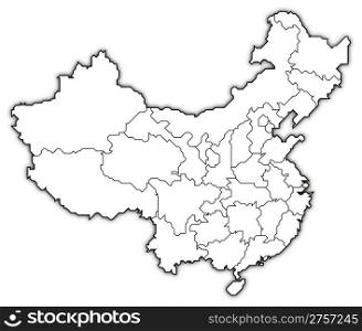 Map of China, Shanghai highlighted. Political map of China with the several provinces where Shanghai is highlighted.