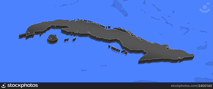 Map of Cuba. Political map of Cuba with the several provinces ...