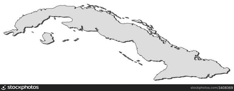 Map of Cuba. Political map of Cuba with the several provinces.