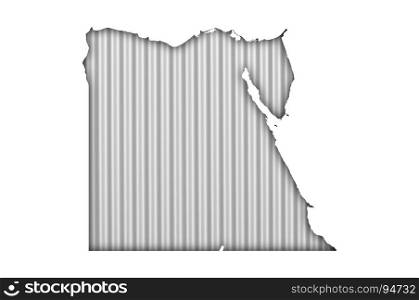 Map of Egypt on corrugated iron