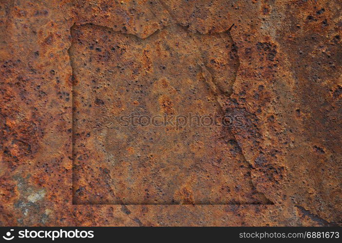 Map of Egypt on rusty metal