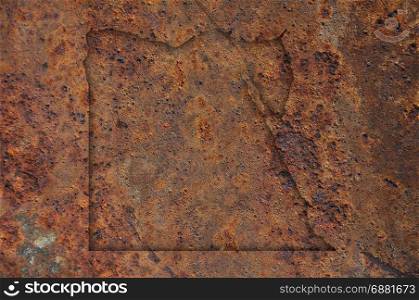 Map of Egypt on rusty metal