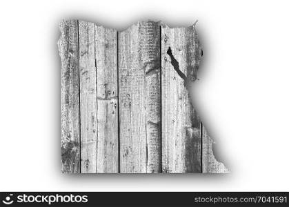Map of Egypt on weathered wood