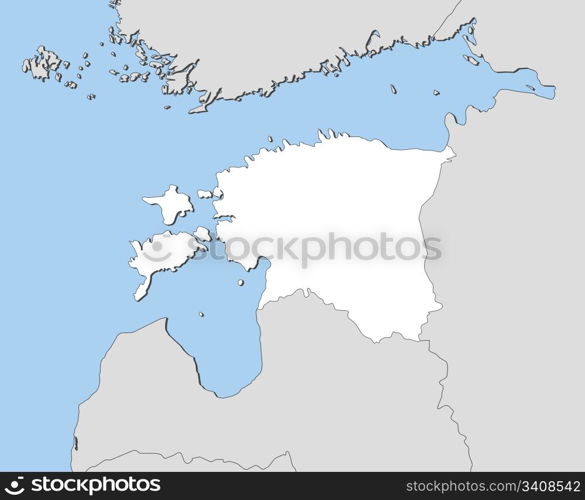 Map of Estonia. Political map of Estonia with the several counties.